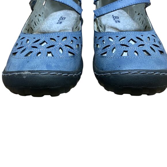JBU Women's Shoes 8 M Blue Bellarose Encore Mary Jane Leather Strap Memory Foam - Picture 4 of 16